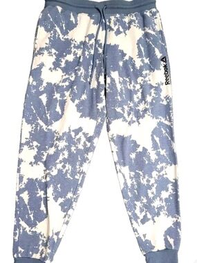 New Womens Reebok 2XL Blue Tie-Dye Jogger and Lounge pants.